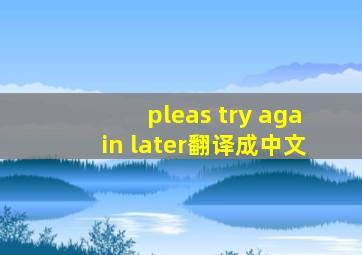 pleas try again later翻译成中文